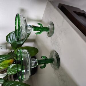 Vintage Cactus Margarita Glasses